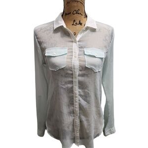Abercrombie Kids White Button-Up Shirt Long‎ Sleeve Casual Blouse XL